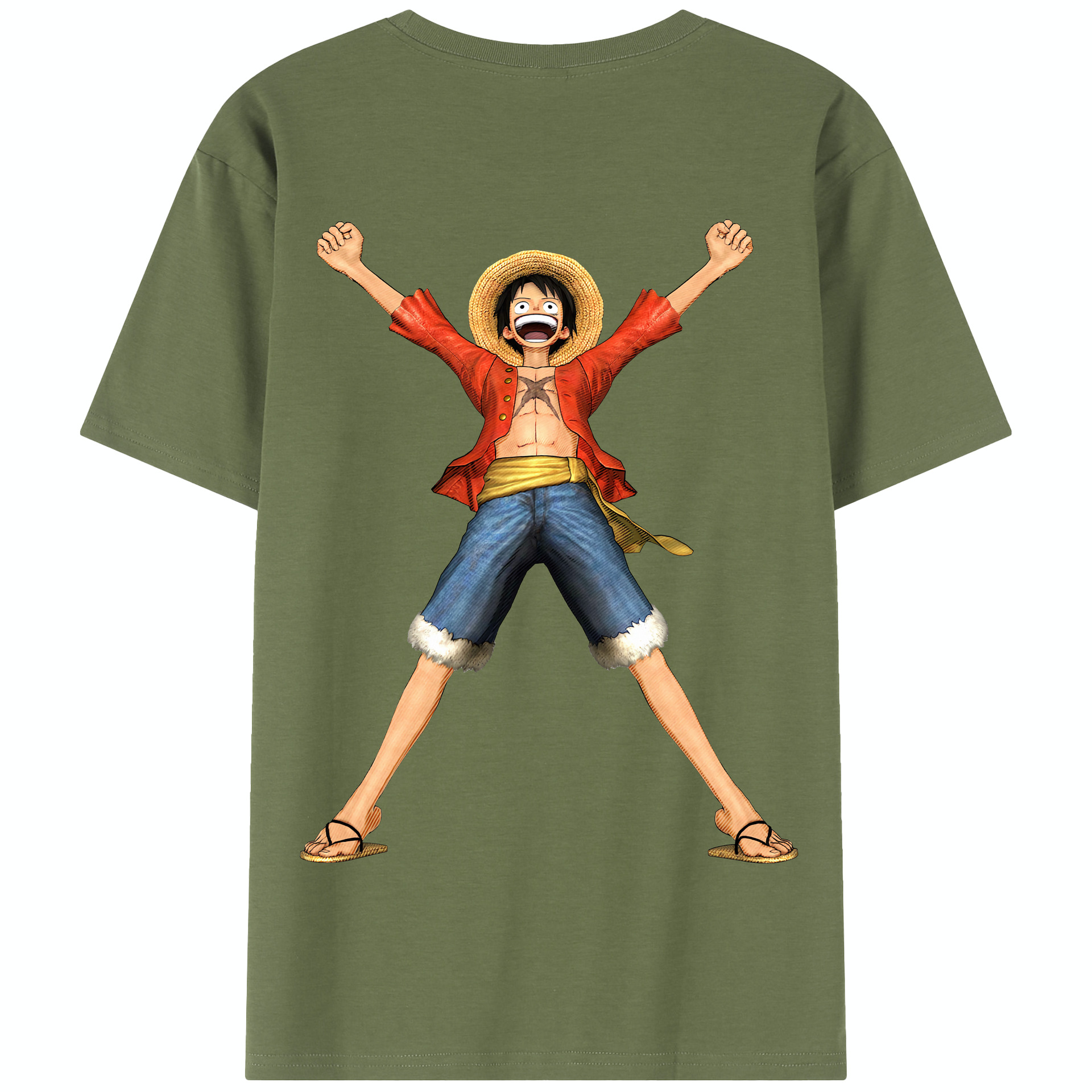 ワンピース モンキー・D・ルフィ ONE PIECE Monkey D. Luffy 綿100％半袖Tシャツ（背面プリント）